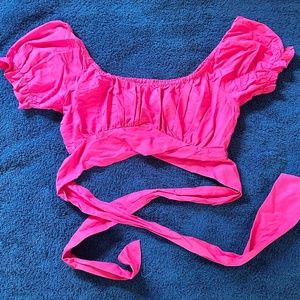 Pink Summer Wrap Around Top
